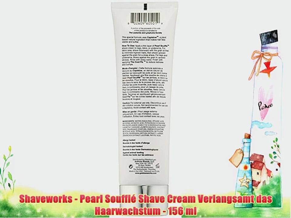 Shaveworks - Pearl Souffl? Shave Cream Verlangsamt das Haarwachstum - 156 ml