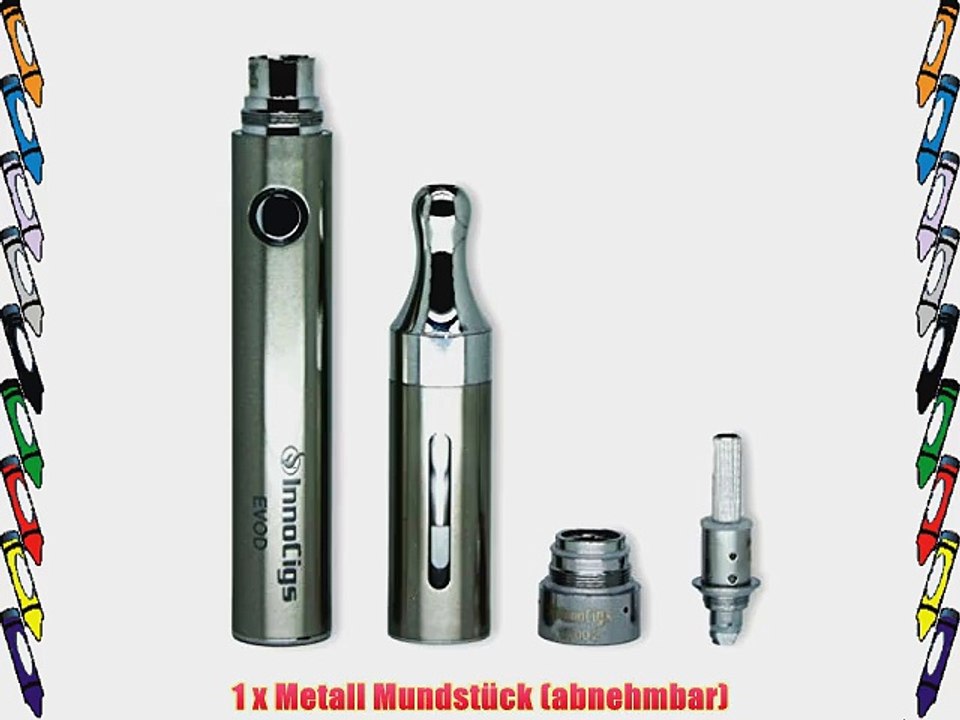 e-Zigarette InnoCigs / KangerTech EVOD 2 BDC Einzelset | 1000 mAh Akku | 15 Ohm Dual Coil Clearomizer
