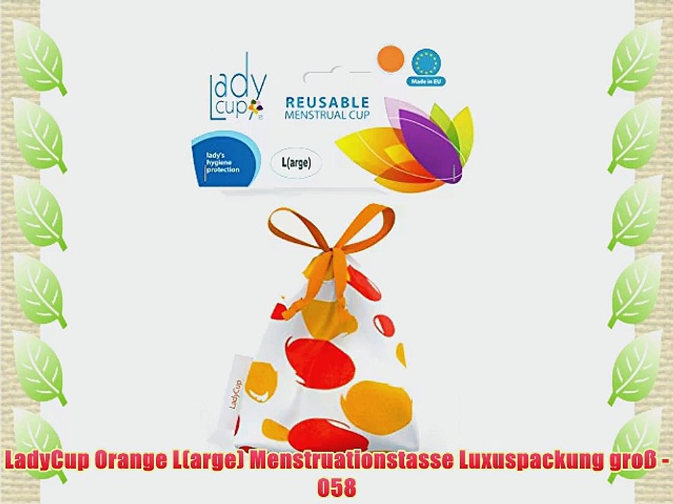 LadyCup Orange L(arge) Menstruationstasse Luxuspackung gro? -058