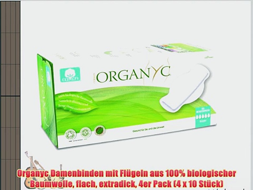 Organyc Damenbinden mit Fl?geln aus 100% biologischer Baumwolle flach extradick 4er Pack (4