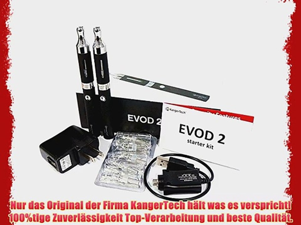 EVOD 2 BDCC Kanger doppel Starterset KangerTech Dual Coil 15 Ohm e-Zigarette (schwarz)