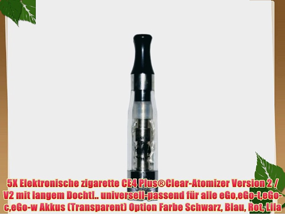 5X Elektronische zigarette CE4 Plus?Clear-Atomizer Version 2 / V2 mit langem Docht!.. universell-passend