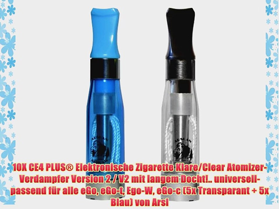 10X CE4 PLUS? Elektronische Zigarette Klare/Clear Atomizer-Verdampfer Version 2 / V2 mit langem