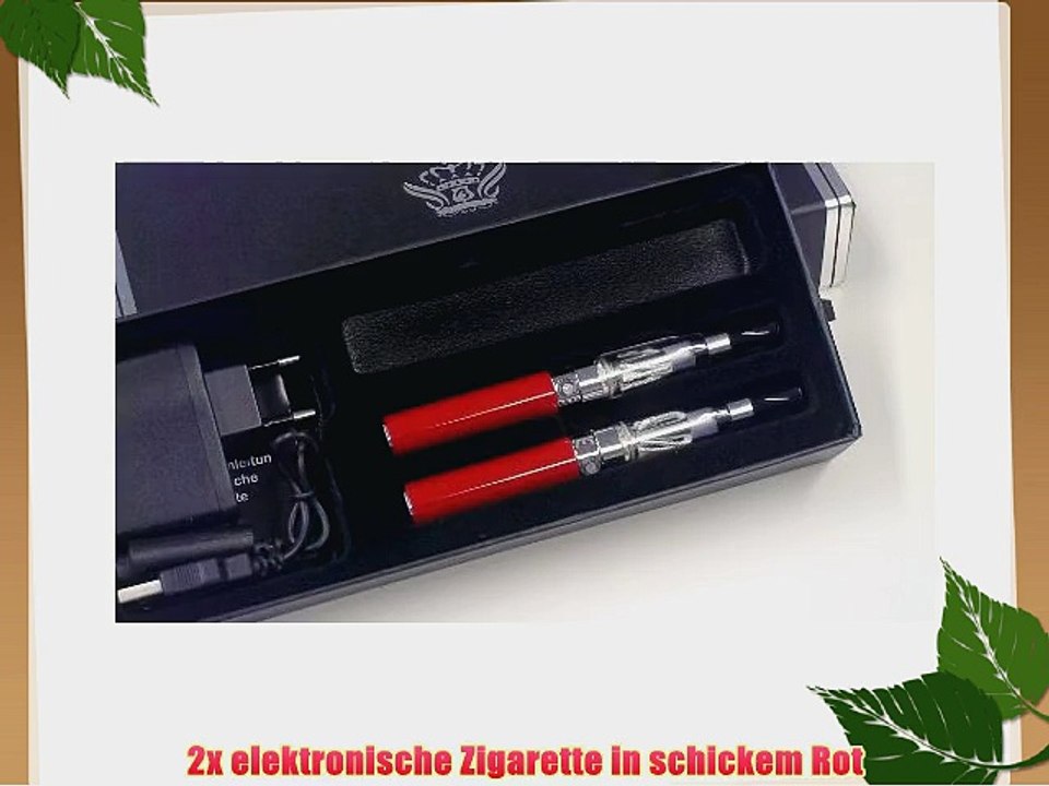 2x elektronische eZigarette White Smoker im schicken Doppel Starterset in Rot mit C4 Verdampfer
