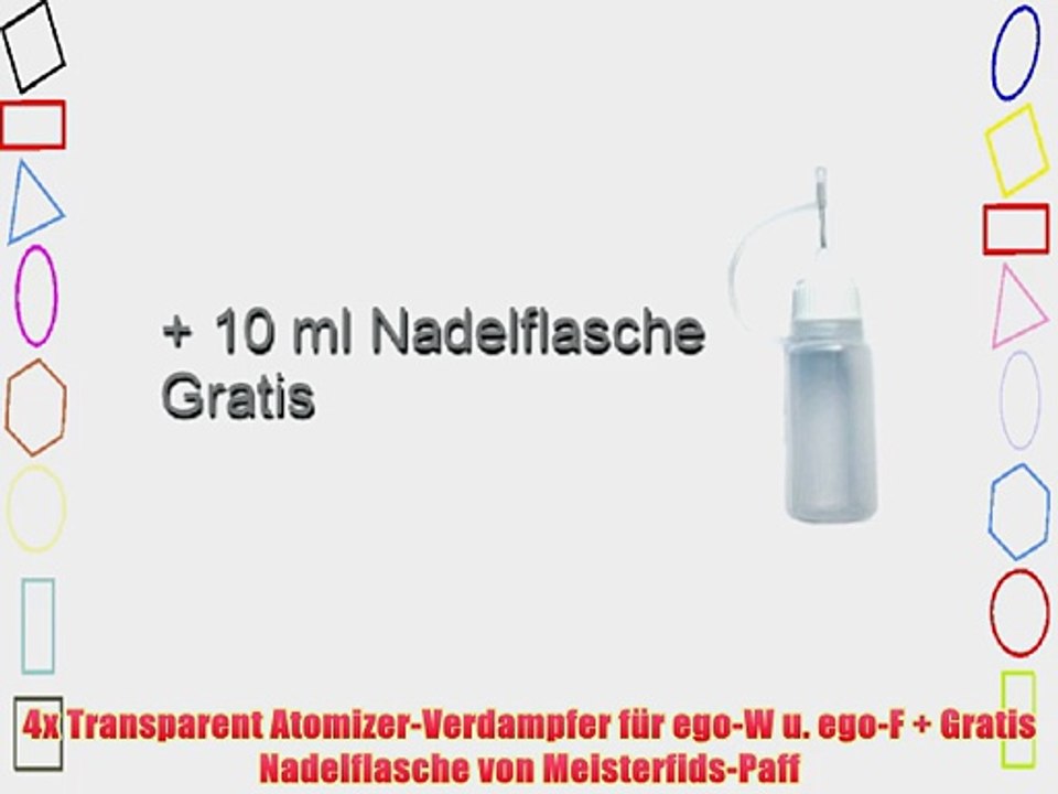 4x Transparent Atomizer-Verdampfer f?r ego-W u. ego-F   Gratis Nadelflasche von Meisterfids-Paff