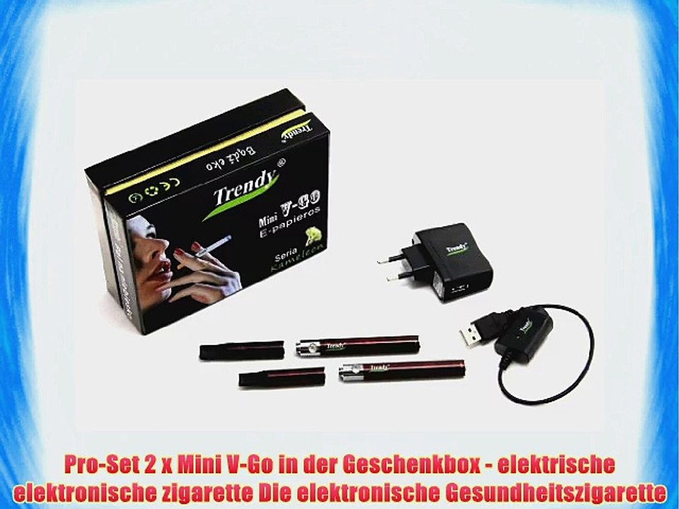 2 x Oramics Mini V-Go E-Zigarette mit Blauer LED elektrische Zigarette 2 St?ck e Zigaretten