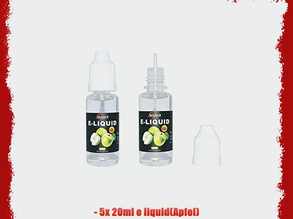 Salcar? 5x e-liquid mit 00mg nikotin 5er (5x 20ml) f?r e-zigarette apfel