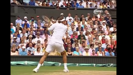 Federer First Wimbledon win vs Philipoussis (2003)