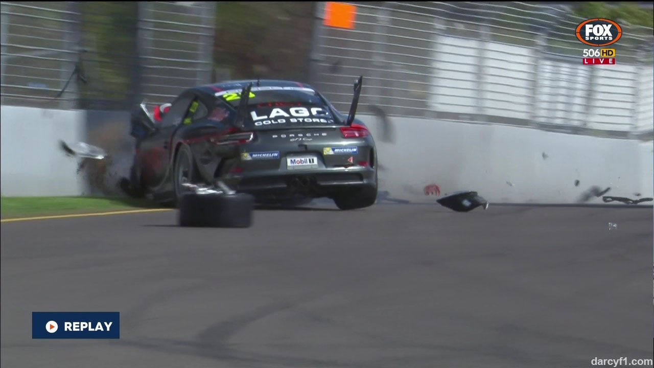 Lago Big Crash 2015 Porsche Carrera Cup Townsville Qualifying