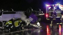 A96-Bad Wörishofen - Schwerer Verkehrsunfall mit Kleinbus - neun verletzte Personen