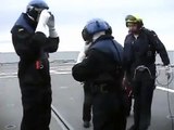 Landung eines SEA KINGS auf einer Fregatte