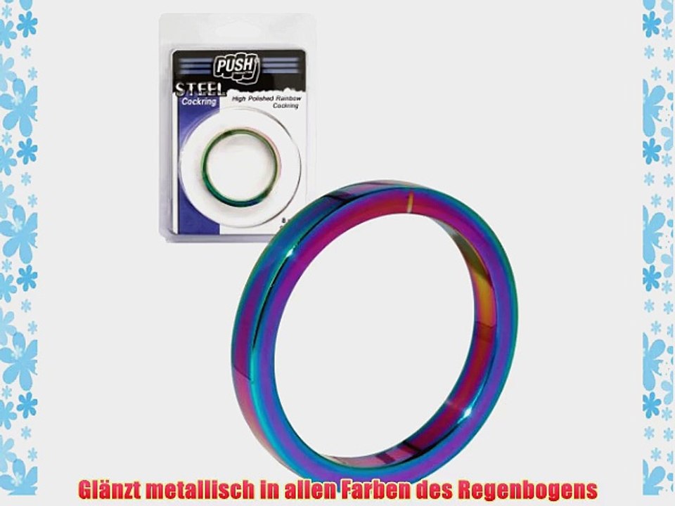 Push Steel - Hochglanzpolierter Edelstahl Cockring Rainbow - 8mm Durchmesser: 40mm bis 55mm