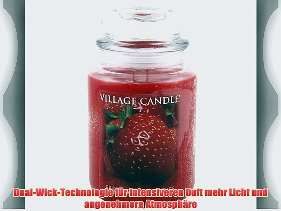 Village Candle Duftkerze im Glas gro? 17 x 10 cmm 1219 g Fresh Strawberries