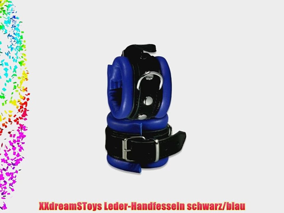 XXdreamSToys Leder-Handfesseln schwarz/blau