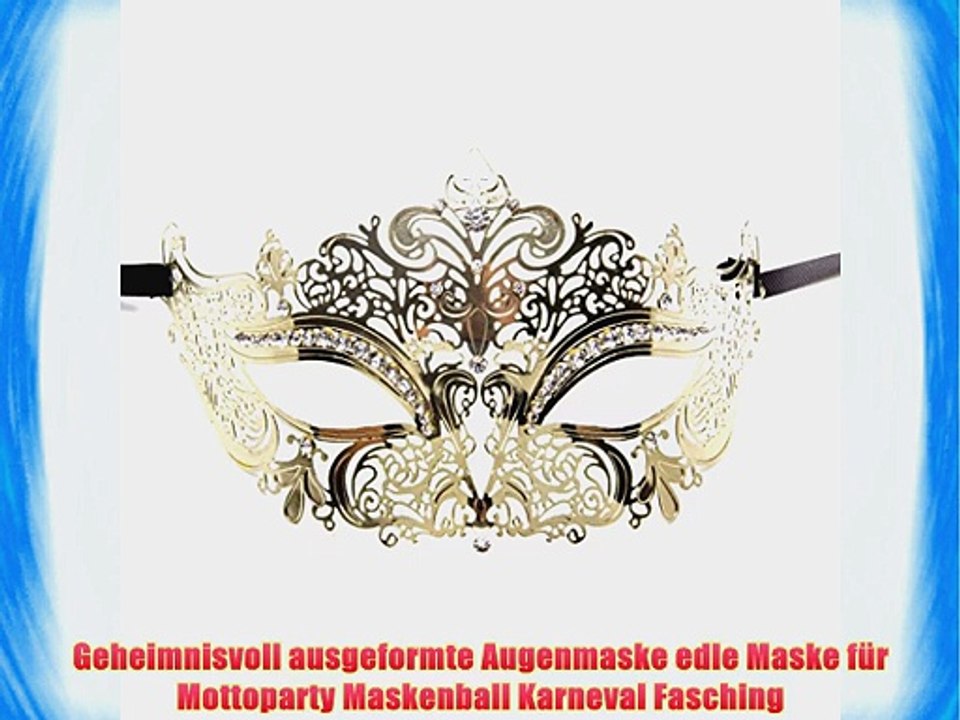 Ouch! - Princess Masquerade - Augenmaske aus Metall mit Ziersteinen - venezianisch - goldfarben