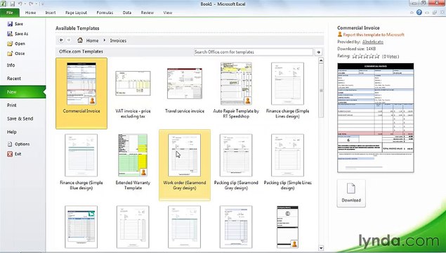 MS Excell Using templates