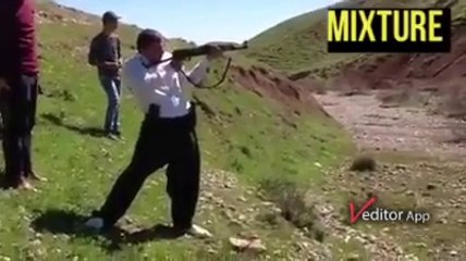 Man fell down after hearing the sound of Gun (FUNNY FALL)