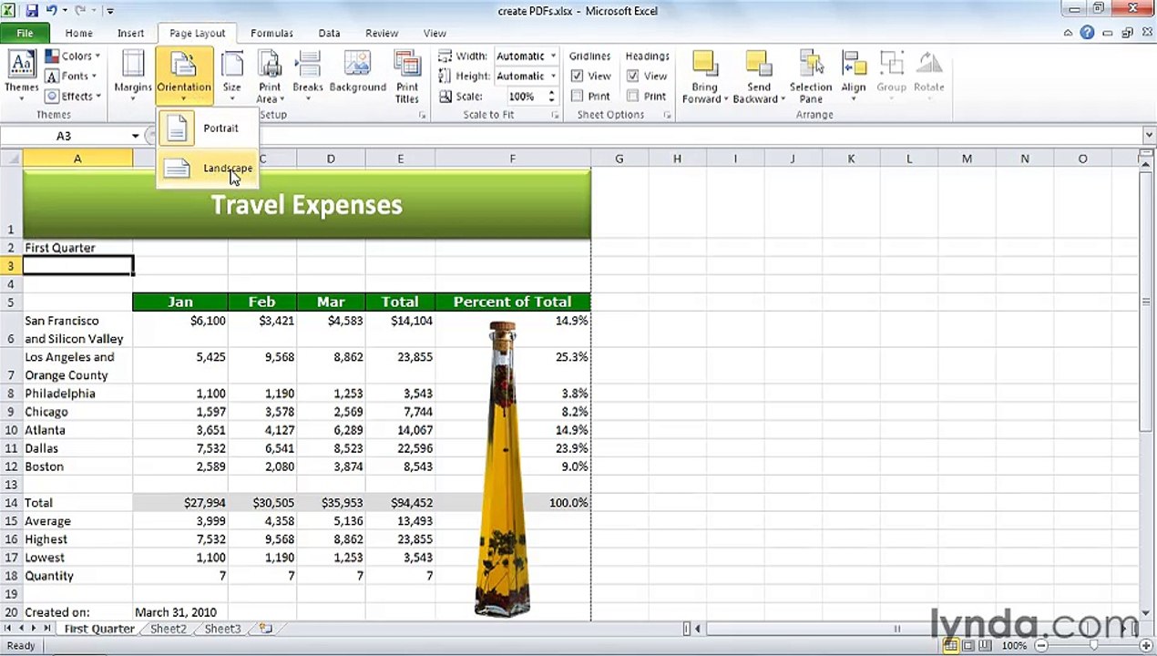 MS Excell Printing and PDFs