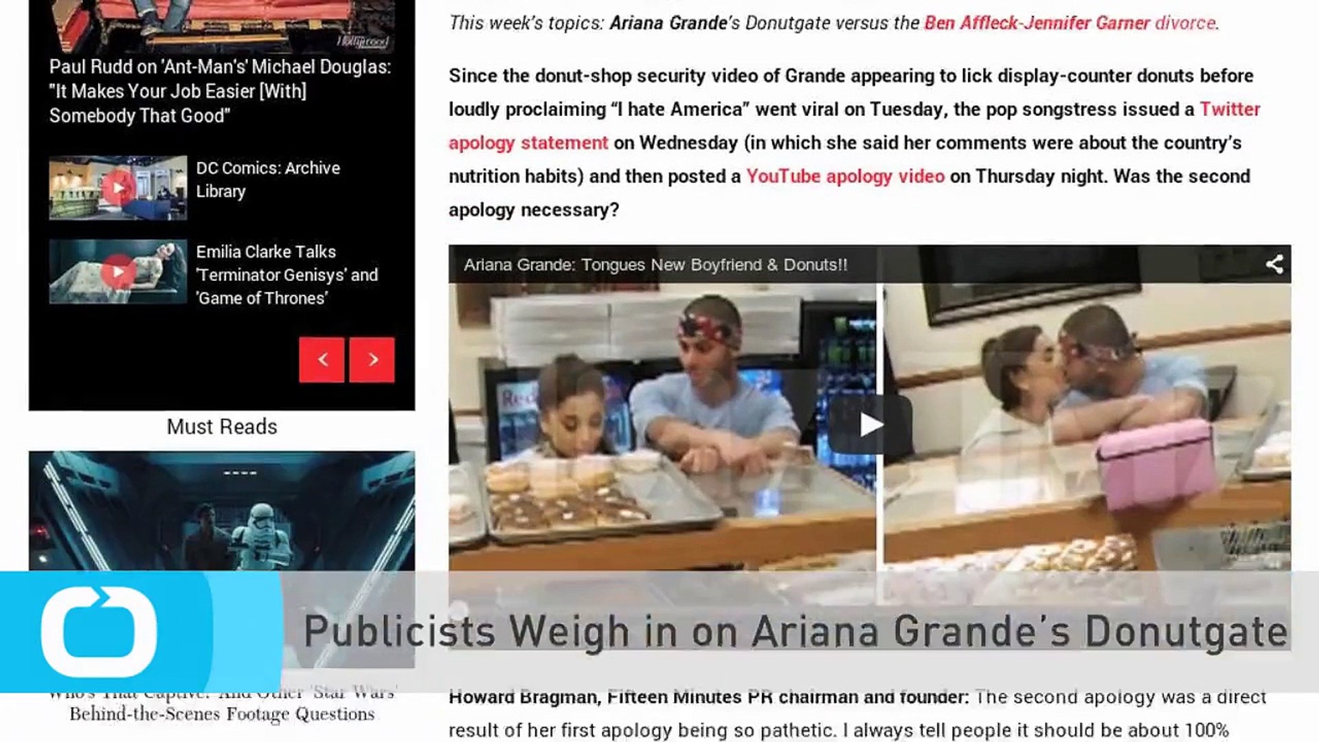Publicists Weigh In On Ariana Grandes Donutgate