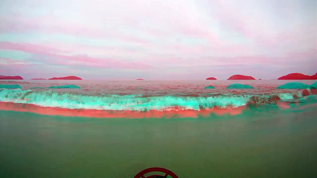 Praia do Puruba em 3D, visão com óculos em terceira dimensão, Ubatuba, SP, Brazil, 1 - 3D,  (12)