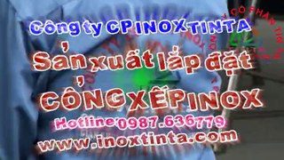 Cổng xếp inox 304, INOX TINTA, mẫu cổng xếp inox 304, cổng xếp điện inox 304, cổng xếp inox 304 chạy điện, Cổng xếp inox