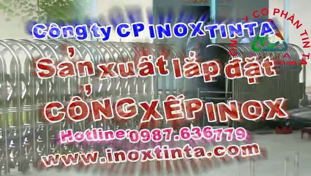 Cổng xếp inox 304, INOX TINTA, mẫu cổng xếp inox 304, cổng xếp điện inox 304, cổng xếp inox 304 chạy điện, Cổng xếp inox