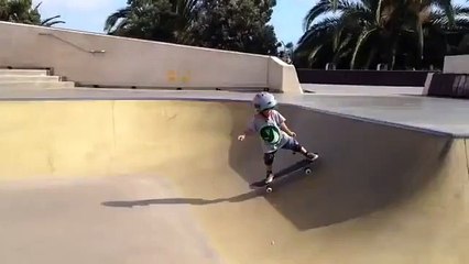 3 years old kid doing stunt