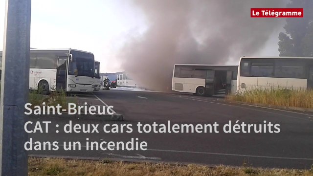 Saint-Brieuc. CAT : deux cars totalement détruits dans un incendie