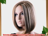 Songmics Neu Per?cke Braun   Blond Glatt Schulter lang Haar Wigs Weiblich WFS223