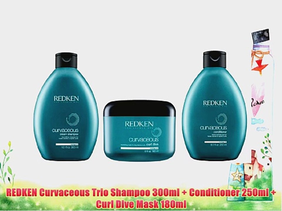 REDKEN Curvaceous Trio Shampoo 300ml   Conditioner 250ml   Curl Dive Mask 180ml