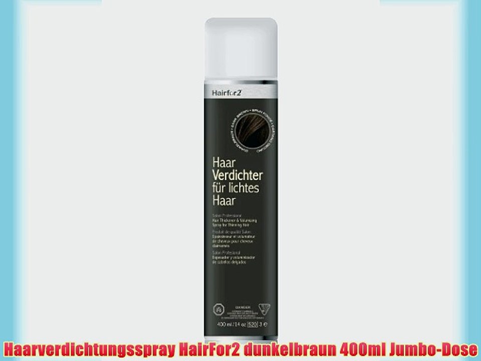 Haarverdichtungsspray HairFor2 dunkelbraun 400ml Jumbo-Dose