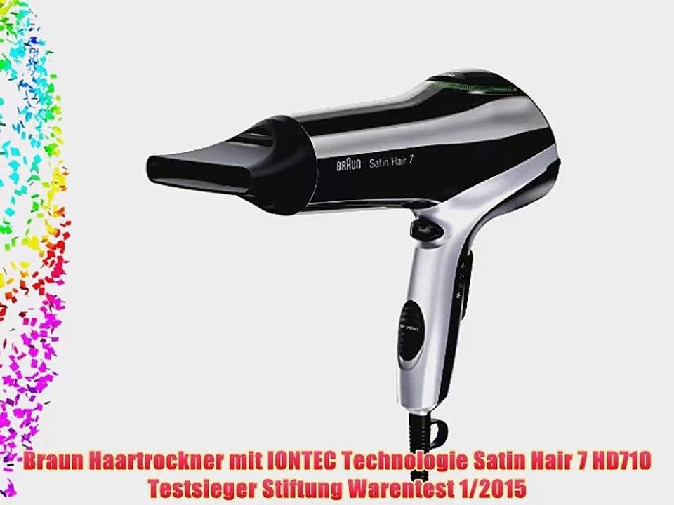 Braun Haartrockner mit IONTEC Technologie Satin Hair 7 HD710 Testsieger Stiftung Warentest