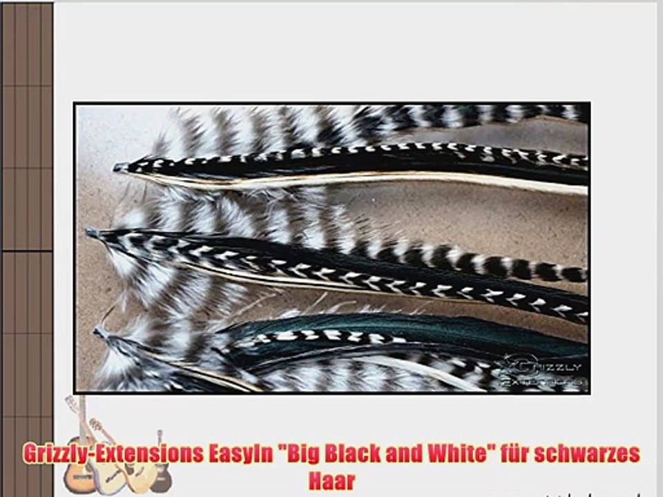 Grizzly-Extensions EasyIn Big Black and White f?r schwarzes Haar
