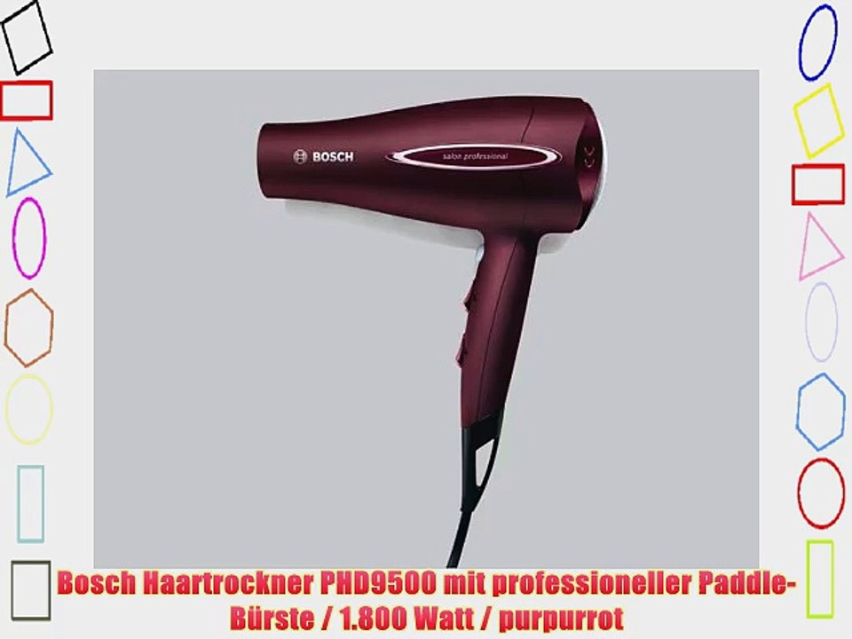 Bosch Haartrockner PHD9500 mit professioneller Paddle-B?rste / 1.800 Watt / purpurrot