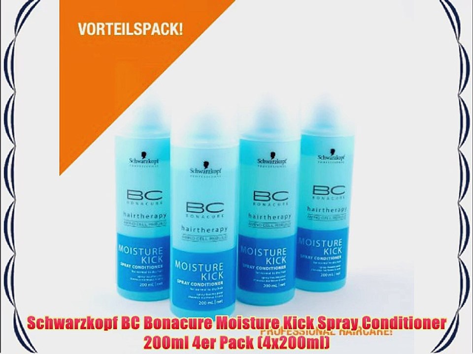 Schwarzkopf BC Bonacure Moisture Kick Spray Conditioner 200ml 4er Pack (4x200ml)