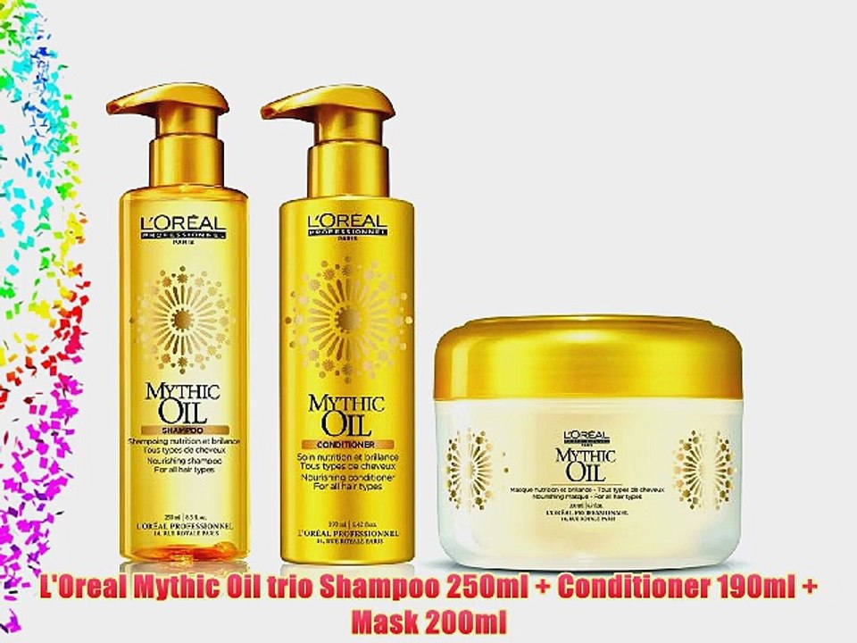 L'Oreal Mythic Oil trio Shampoo 250ml   Conditioner 190ml   Mask 200ml