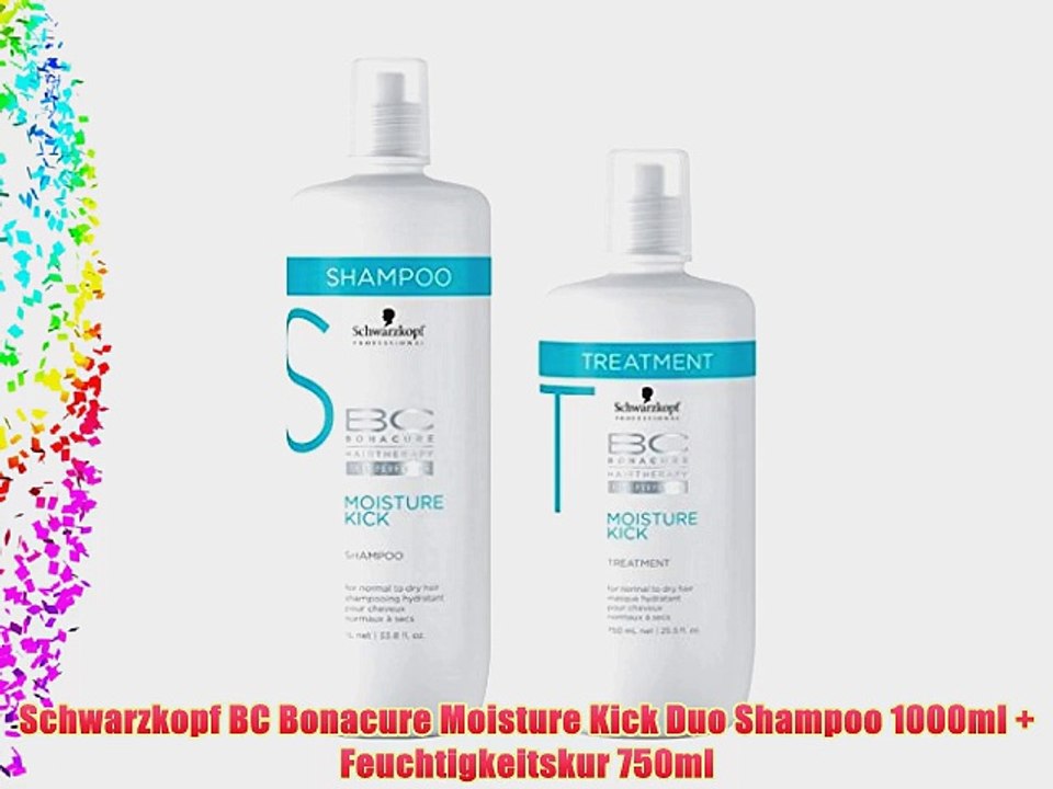 Schwarzkopf BC Bonacure Moisture Kick Duo Shampoo 1000ml   Feuchtigkeitskur 750ml