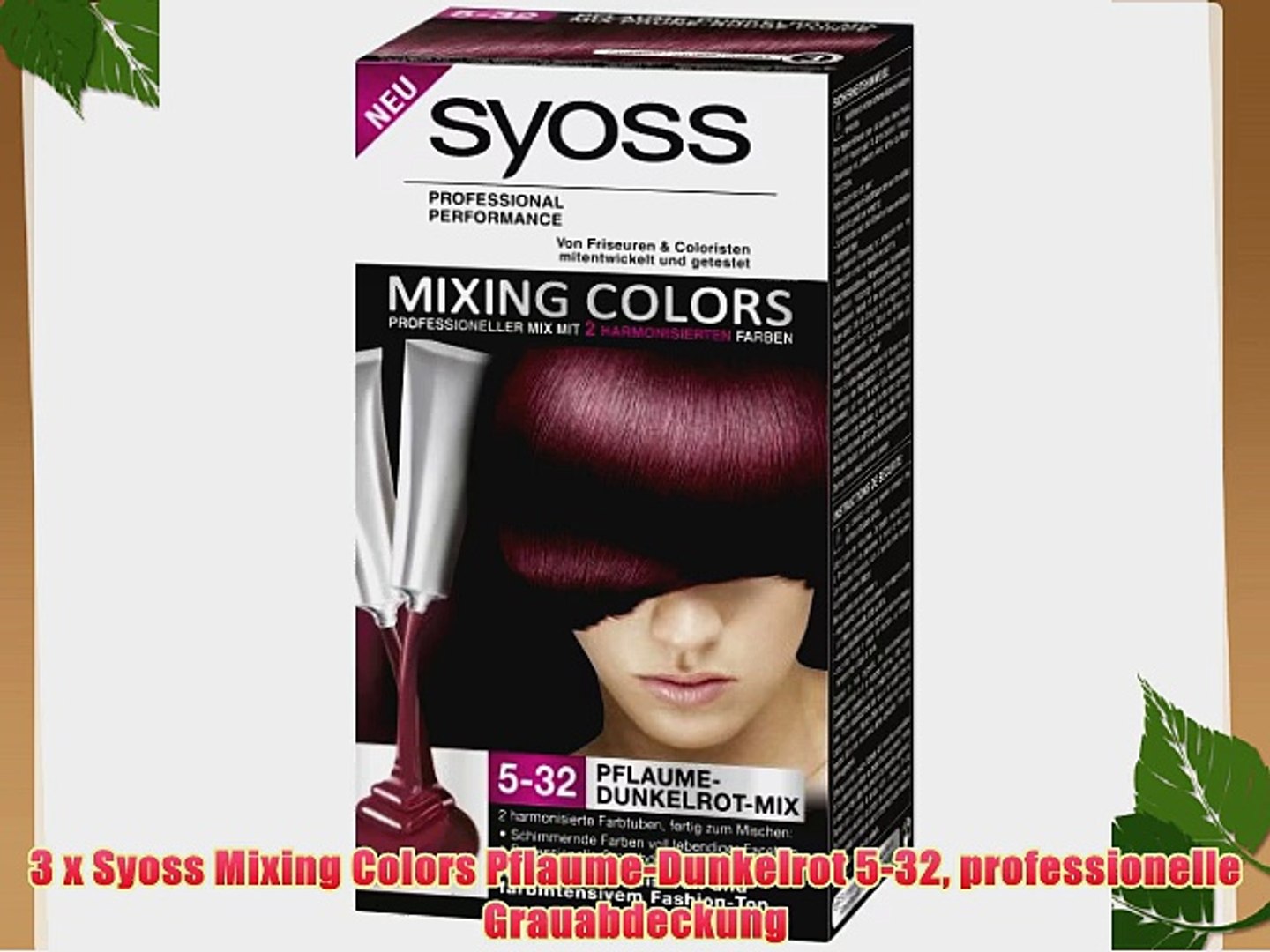 3 x Syoss Mixing Colors Pflaume-Dunkelrot 5-32 professionelle Grauabdeckung  - video Dailymotion