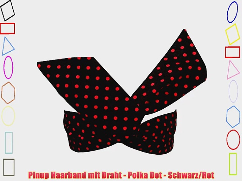 Pinup Haarband mit Draht - Polka Dot - Schwarz/Rot