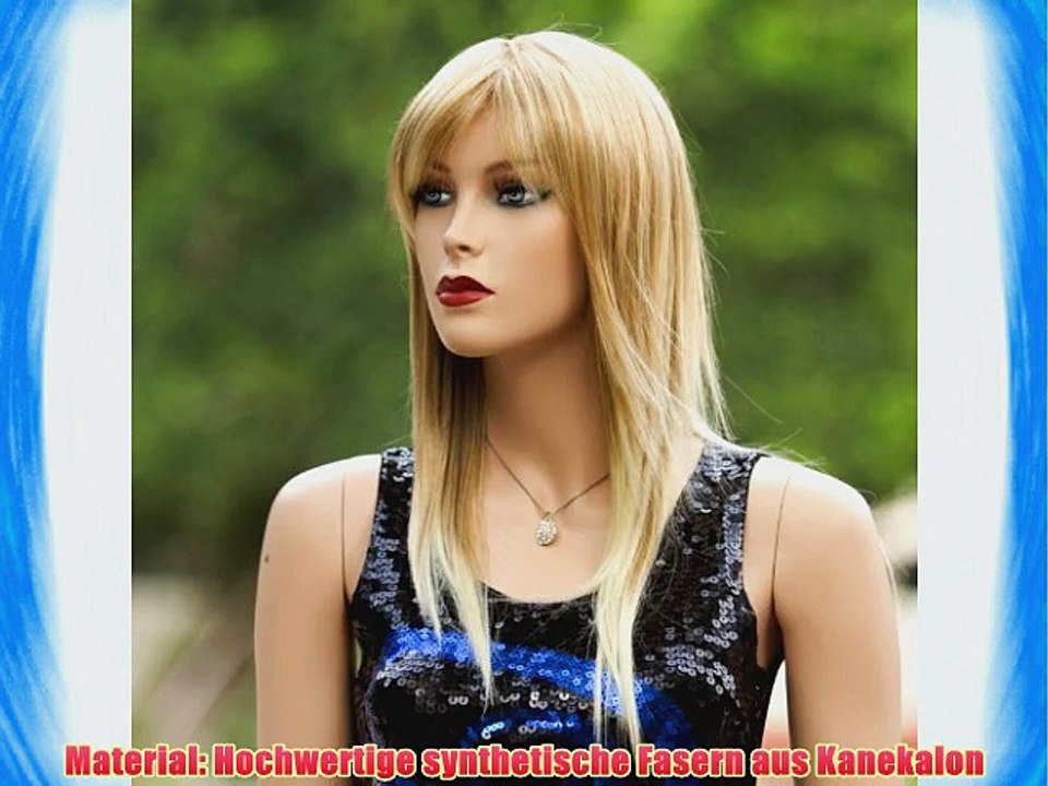 Songmics Neu Per?cke Blond Glatt 58cm Lang Haar Wigs Weiblich WFS466