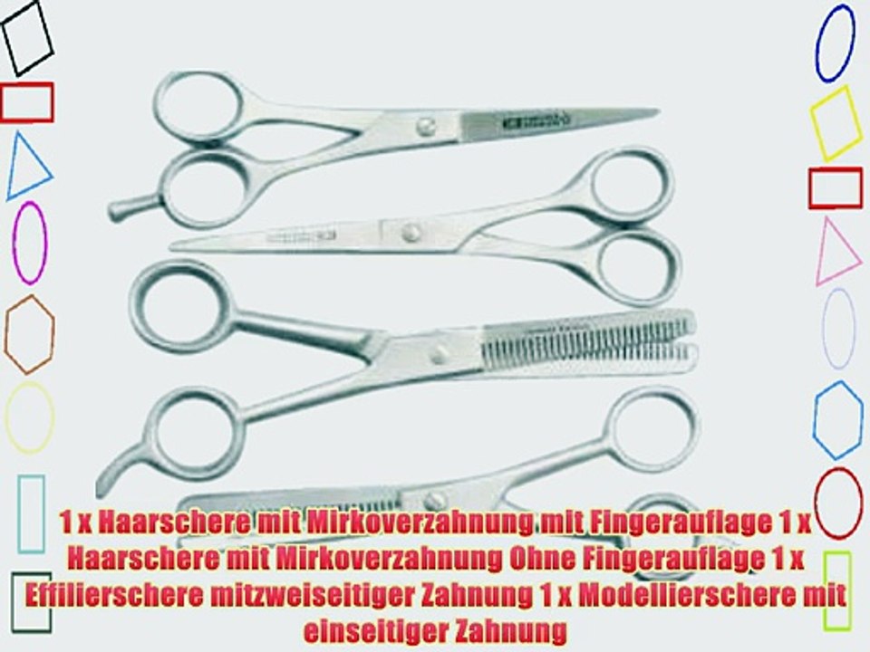 4 teiliges Haarscheren Set mit Friseurschere -Modellierschere - Effilierschere - Haarschneideschere