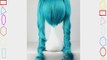 Per?cke Wig Blau T?rkis ca. 65cm lang f?r Vocaloid Miku Hatsune Blue Mixed Cosplay Karneval