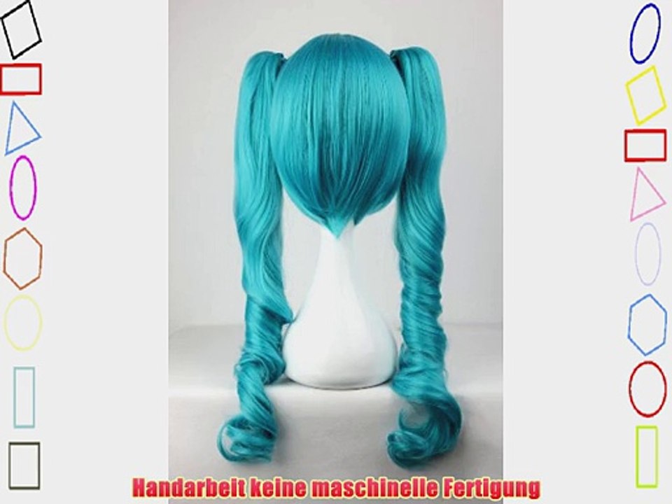 Per?cke Wig Blau T?rkis ca. 65cm lang f?r Vocaloid Miku Hatsune Blue Mixed Cosplay Karneval