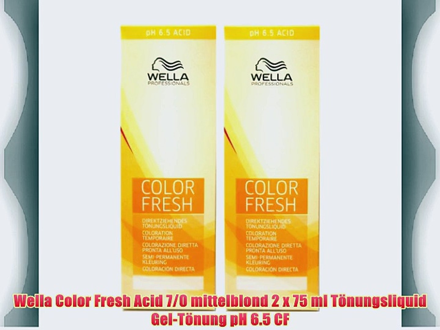Wella Color Fresh Acid 7/0 mittelblond 2 x 75 ml T?nungsliquid Gel-T?nung  pH 6.5 CF - video Dailymotion
