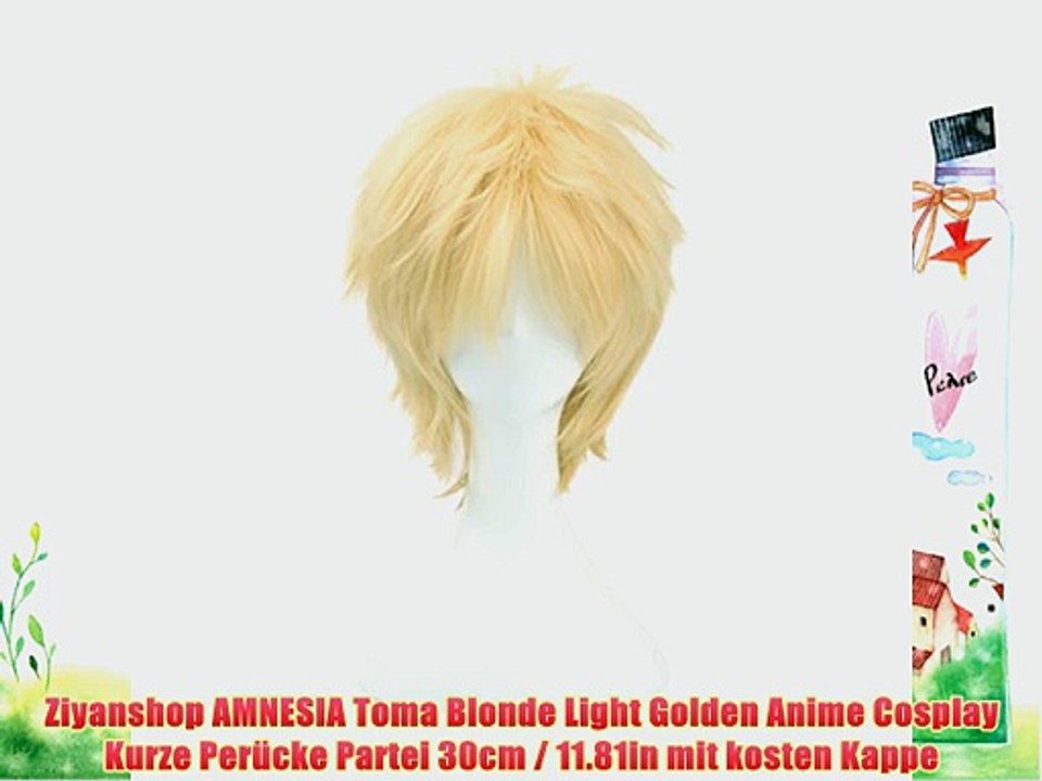 Ziyanshop AMNESIA Toma Blonde Light Golden Anime Cosplay Kurze Per?cke Partei 30cm / 11.81in