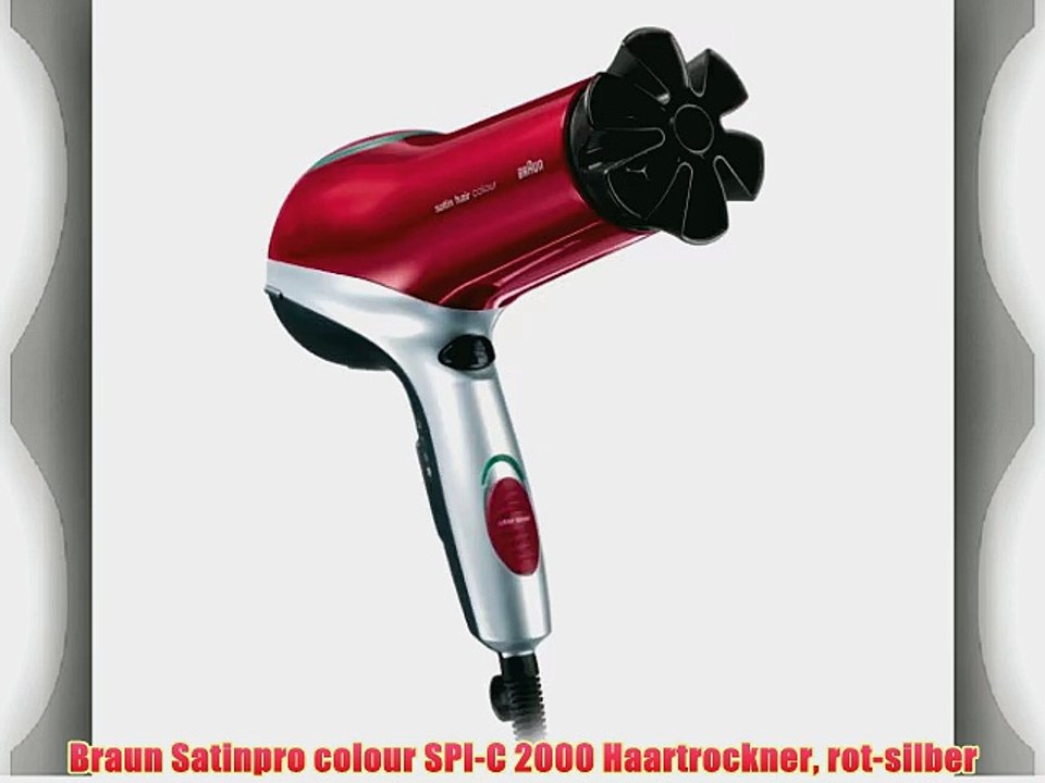 Braun Satinpro colour SPI-C 2000 Haartrockner rot-silber