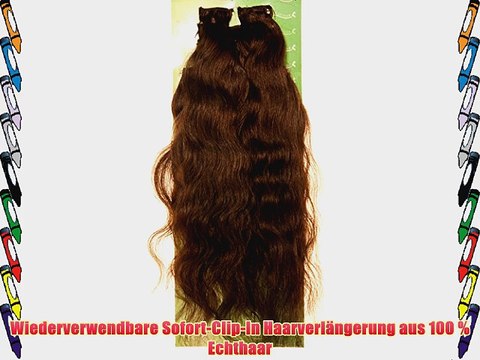 Dream Hair Clip-In Extensions Set Brazilian Wave 8 St?ck Braun Echthaar