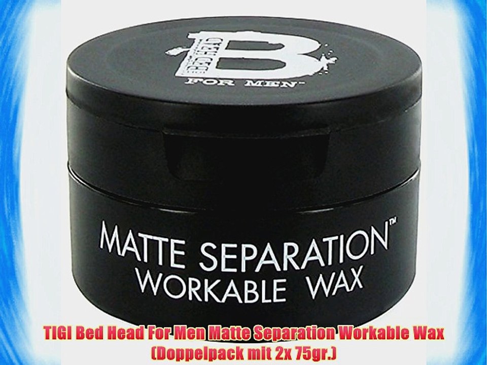 TIGI Bed Head For Men Matte Separation Workable Wax (Doppelpack mit 2x 75gr.)