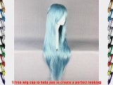 Anime Wig 31.5 80cm Sword Art Online Asuna Yuuki Blue Long Straight Wig Women Hair Wig