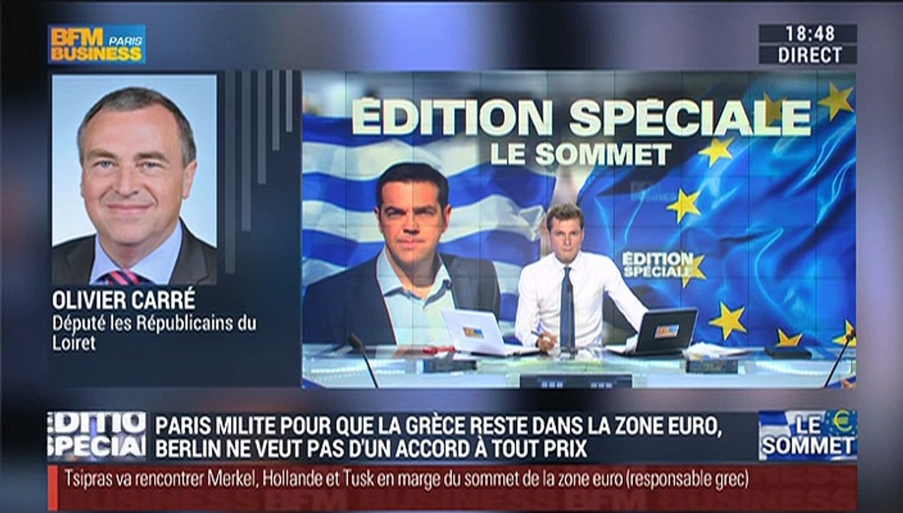 Édition spéciale Grèce: Olivier Carré: "Il faut qu'Athènes met un peu d'ordre chez-lui pour retrouver un lien de confiance avec l'Europe" - 12/07